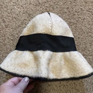 Vintage Felt Hat Mr. John Jr. Tan Black Bow 1960s